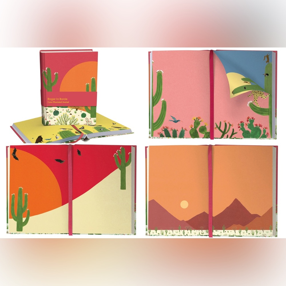 Illustrated Journal, Beautiful Bold Art – Cactus Field, 272 Pages, Amazing Gift!